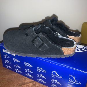 Birkenstock Boston Shearling Suede Leather